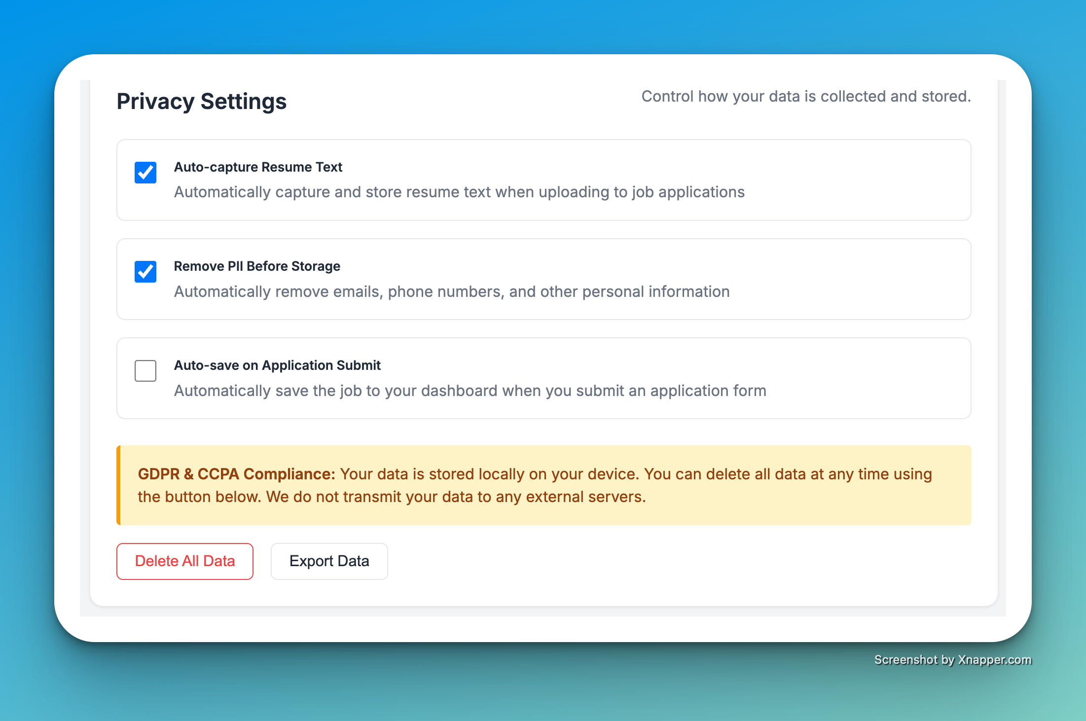 Hoops Privacy Settings with granular toggles